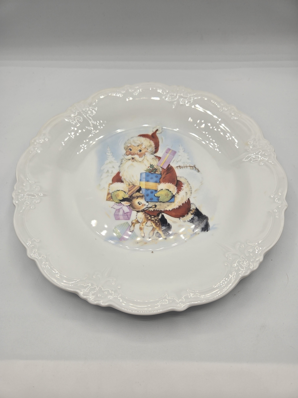 Vintage Tirschenreuth Baronesse Bavarian Porcelain Santa Serving Plate